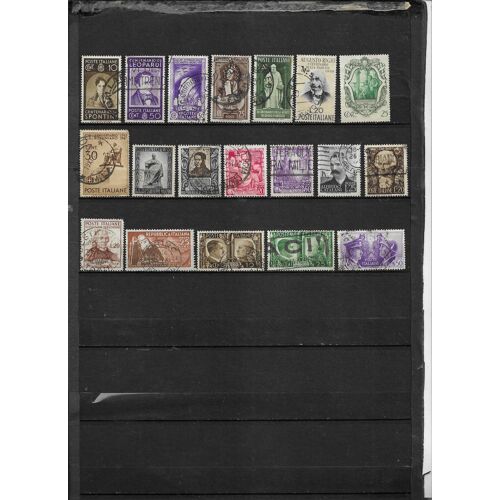 Lot De 19 Timbres Obliteres Italie Celebrites