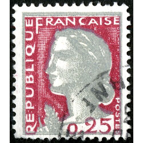 Timbre Oblitéré République Française , Postes , 0.25