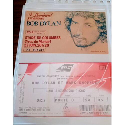 Bob Dylan 2 Tickets De Concert 1981 Et 2011