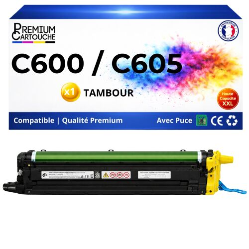 Tambour 108R01487 108 R 01487 compatible pour Xerox 600 605 Jaune Haute capacité avec puce 40000 pages