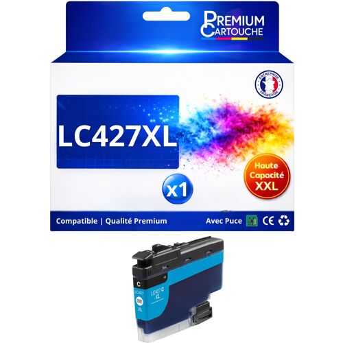 Cartouche LC427XL LC427 XL compatible pour Brother Cyan Haute capacité avec puce 5000 pages