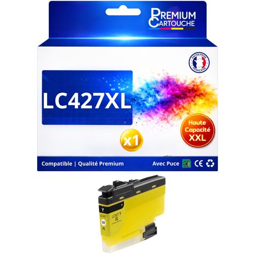 Cartouche LC427XL LC427 XL compatible pour Brother Jaune Haute capacité avec puce 5000 pages