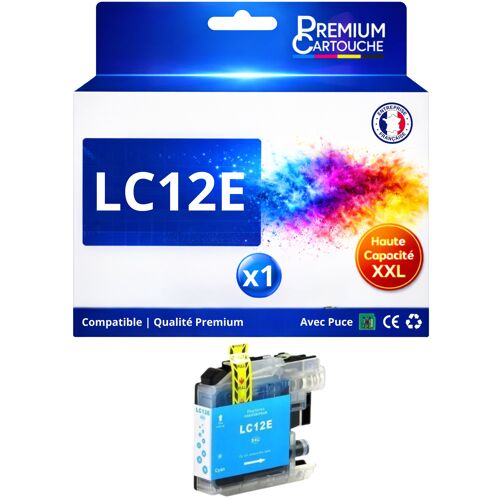Cartouche LC12E LC12 EC compatible pour Brother MFC J6925DW Cyan Haute capacité avec puce 1200 pages