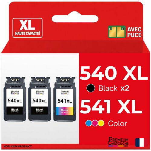 Pack de 3 Cartouches compatible pour Canon PG540XL CL541XL Noir et Couleur