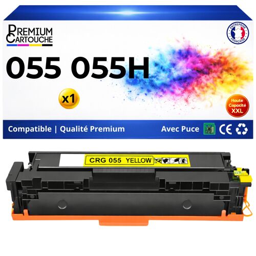 Toner compatible pour Canon 055H 3017C002 3013C002 Jaune 6000 Pages