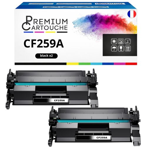 Pack de 2 Toners compatible pour HP CF259A 59A Noir 3000 Pages