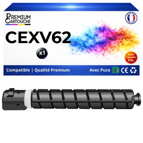 Toner C-EXV62 C-EXV62 compatible pour Canon 4825 4835 4845 Noir Haute capacité avec puce 36000 pages