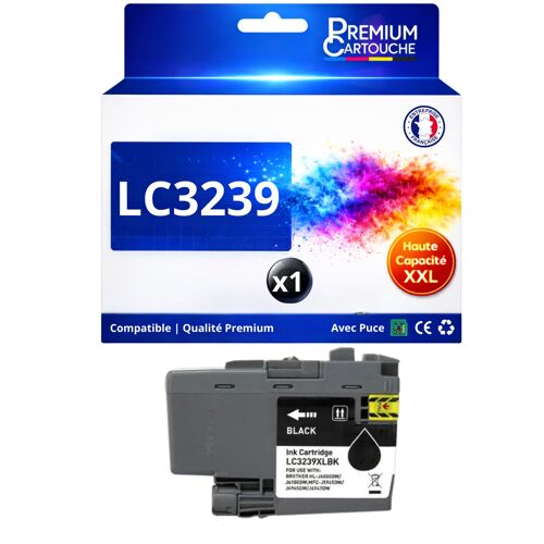 Cartouche LC3239XL LC3239 XL noir compatible pour Brother HL J6000DW MFC J6945DW Haute capacité avec puce 6000 pages