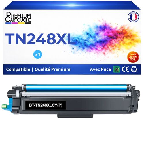 Toner compatible pour Brother TN248XL Cyan 2300 Pages