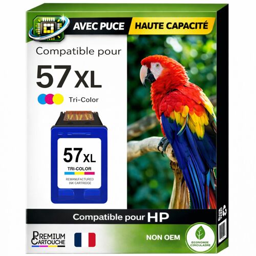 Cartouche 57XL C6657AE C6657GE compatible pour HP 450 5150 5550 Couleur 17 ml Haute capacité avec puce