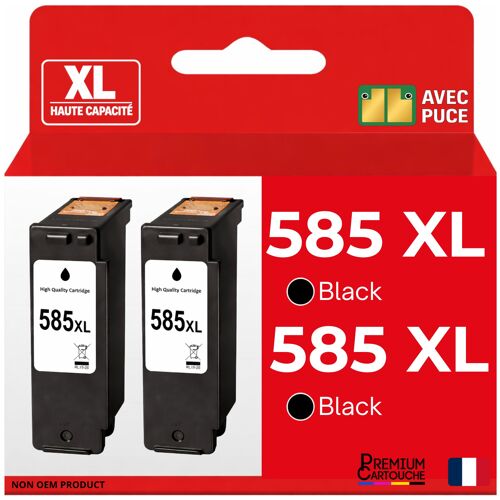Pack de 2 Cartouches compatible pour Canon PG585XL Noir 3X plus d'encre