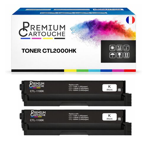 Pack de 2 Toners compatible pour Pantum CTL2000HK Noir 3 500 Pages