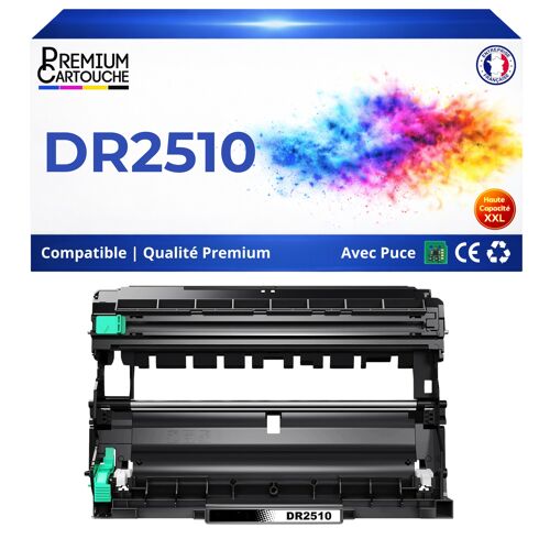 Tambour compatible pour Brother DR2510 Noir 15000 Pages