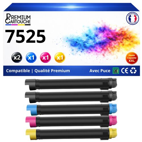 Pack de 5 Toners compatible pour Xerox 006R01513 006R01516 006R01515 006R01514 Noir et Couleurs