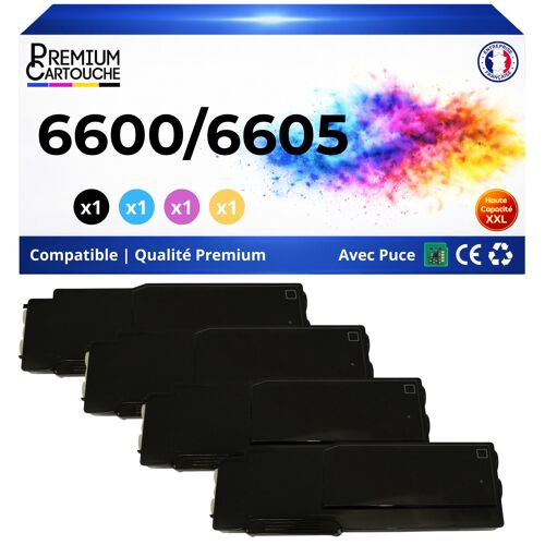 Pack 4 Tambour 108R01121 6600 6605 6655 400 405 compatible pour Xerox avec Puces Noir et Couleurs Haute capacités