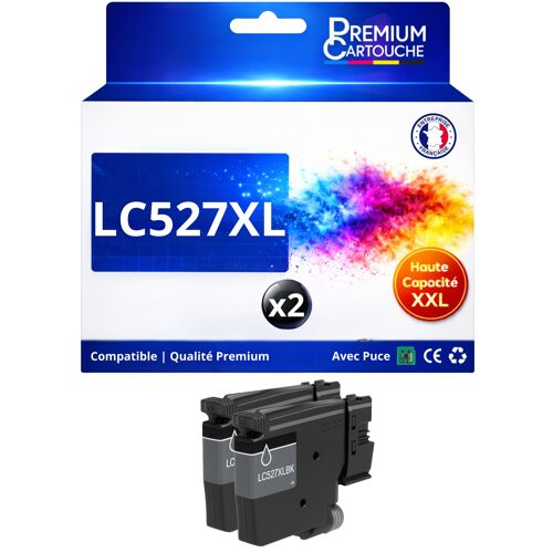 Pack de 2 Cartouches compatible pour Brother LC527XL Noir 3000 Pages