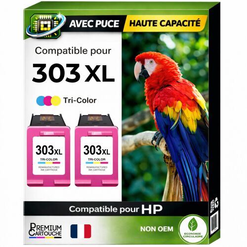 Pack de 2 Cartouches compatible pour HP 303XL Couleur