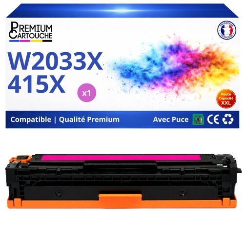 Toner compatible pour HP W2033X 415X Magenta 6000 Pages