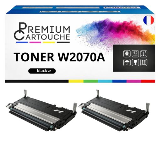 Pack de 2 Toners compatible pour HP 117A W2070A Noir 1000 Pages