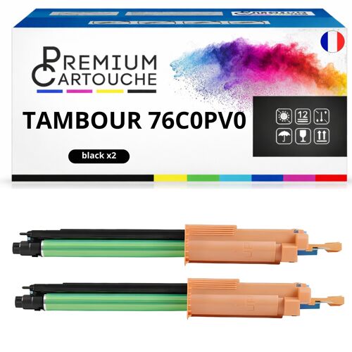 Pack de 2 Tambours compatible pour Lexmark 76C0PV0 Couleur 90000 Pages