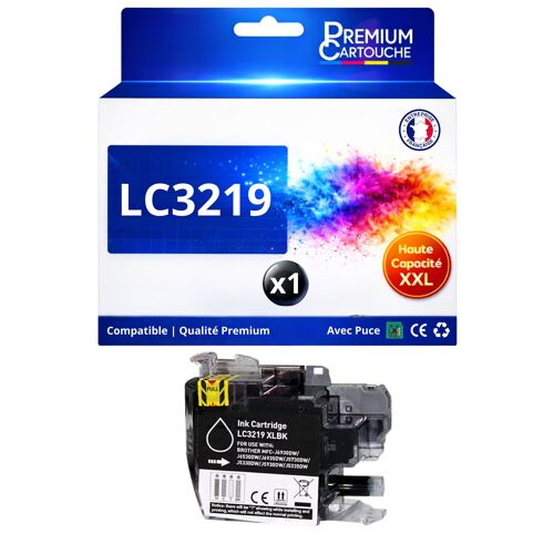 Cartouche LC3219XL LC3219 XL compatible pour Brother MFC J5330DW J6930DW Noir Haute capacité avec puce 3000 pages