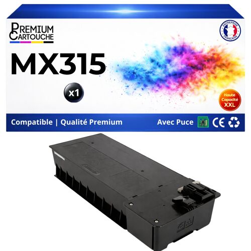 Toner compatible pour Sharp MX315GT Noir 27500 Pages