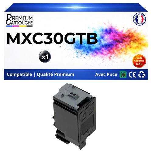 Toner compatible pour Sharp MXC30GTB MX-C30GT-B Noir 6000 Pages