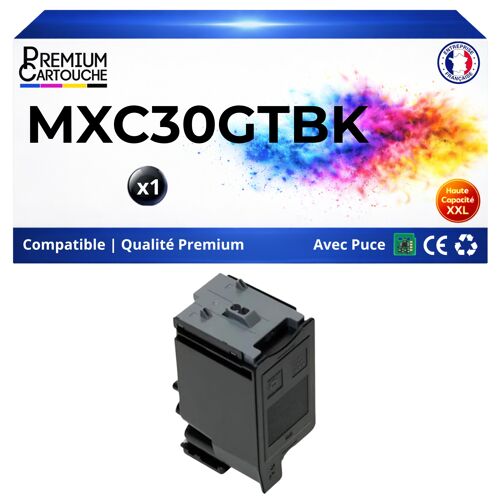 Toner compatible pour Sharp MXC30GTB MX-C30GTB Noir 6000 Pages