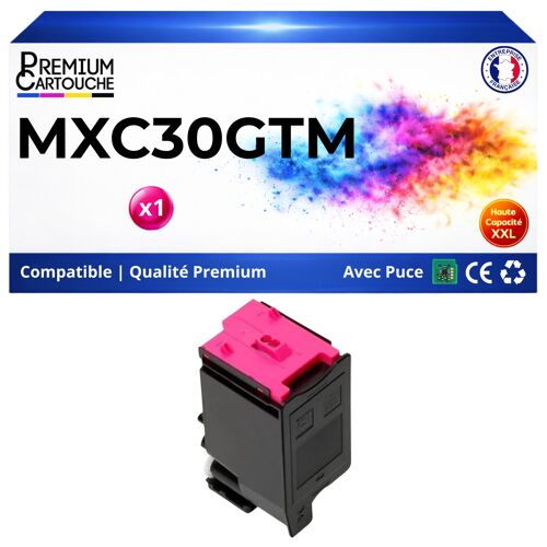 Toner compatible pour Sharp MXC30GTM MX-C30GT-M Magenta 6000 Pages