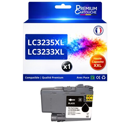 Cartouche LC3235XL LC3233 compatible pour Brother DCP J1100DW MFC J1300DW Noir Haute capacité avec puce 6000 pages