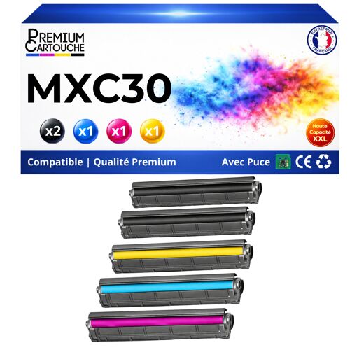 Pack de 5 Toners compatible pour Sharp MX31GTBA MX31GTCA MX31GTMA MX31GTYA Noir et Couleurs
