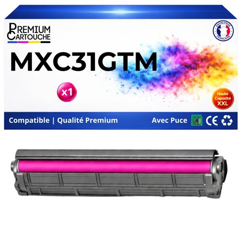 Toner compatible pour Sharp MX31GTMA MX-C31GTM Magenta 15000 Pages