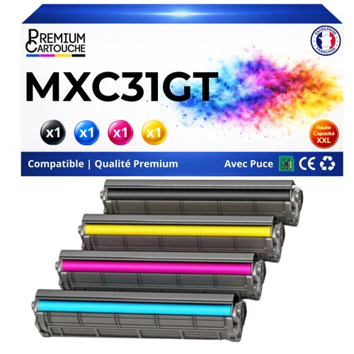 Pack de 4 Toners compatible pour Sharp MX31GTBA MX31GTCA MX31GTMA MX31GTYA Noir et Couleurs