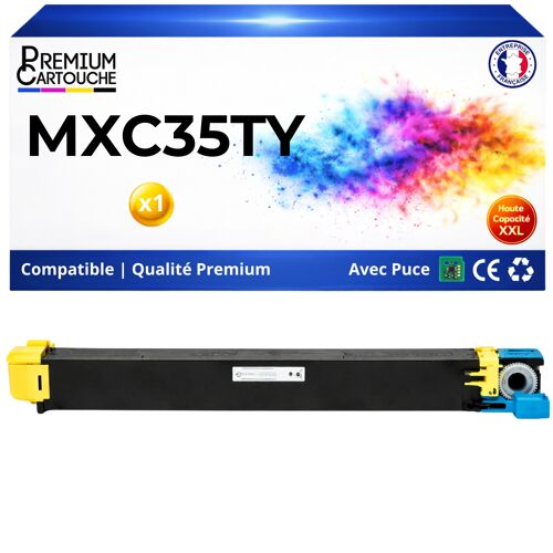 Toner compatible pour Sharp MXC35TY MX-C35TY Jaune 6000 Pages