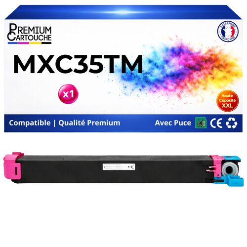 Toner compatible pour Sharp MXC35TM MX-C35TM Magenta 6000 Pages