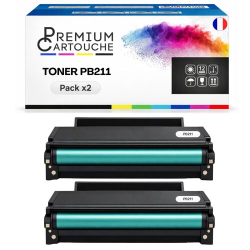 Pack de 2 Toners compatible pour Pantum PB-211 Noir 1 600 Pages