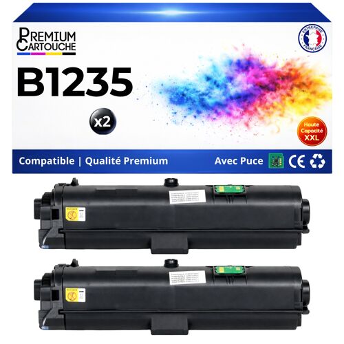Pack de 2 Toners compatible pour imprimantes Olivetti B1235 PGL2540 Noir 7200 Pages