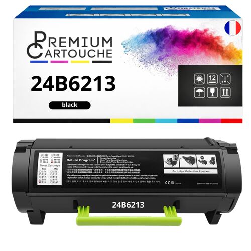 Toner compatible pour Lexmark 24B6213 Noir 10 000 Pages