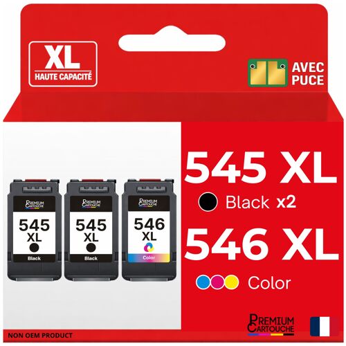 Pack de 3 Cartouches compatible pour Canon PG545 CL546 Noir et Couleur