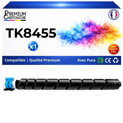 Toner compatible pour Kyocera TK-8455C 1T0C2MCNL0 Cyan 12000 Pages