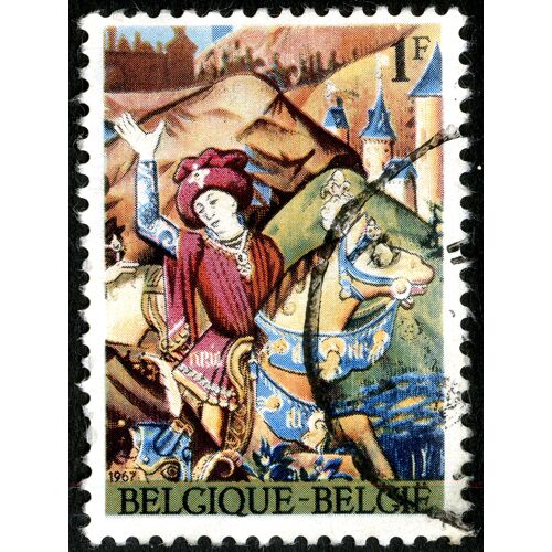 Timbre Oblitéré Balgique - België , Le Chevalier , 1967 , 1f