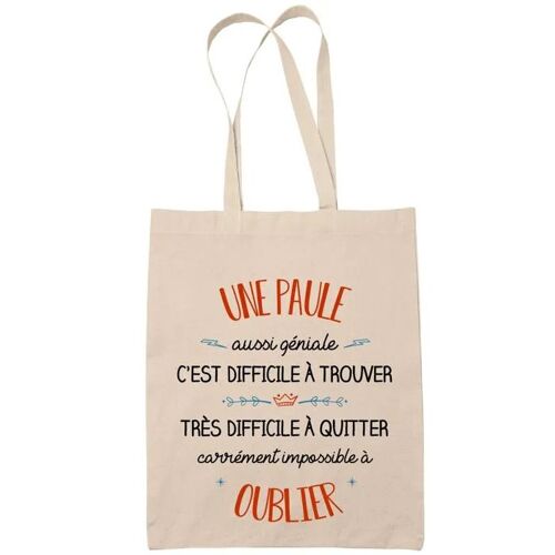 Tote Bag Une Paule Aussi Géniale Sac Cabas Coton Fairtrade Réutilisable pour Courses, Travail ou Transport ¿ Cadeau Original