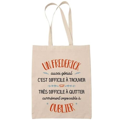 Tote Bag Un Frédéric Aussi Génial Sac Cabas Coton Fairtrade Réutilisable pour Courses, Travail ou Transport ¿ Cadeau Original