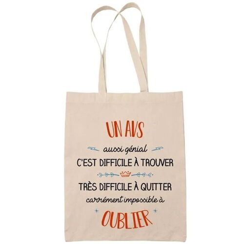 Tote Bag Un Auguste Aussi Génial Sac Cabas Coton Fairtrade Réutilisable pour Courses, Travail ou Transport ¿ Cadeau Original