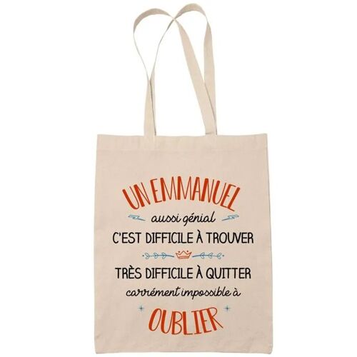 Tote Bag Un Emile Aussi Génial Sac Cabas Coton Fairtrade Réutilisable pour Courses, Travail ou Transport ¿ Cadeau Original Famille