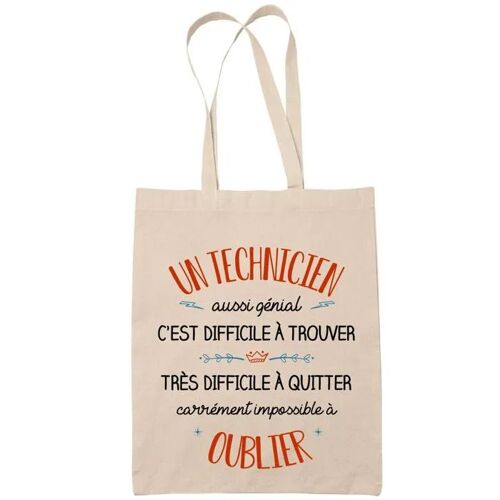 Tote Bag Un Technicien Aussi Génial Sac Cabas Coton Fairtrade Réutilisable pour Courses, Travail ou Transport ¿ Cadeau Original