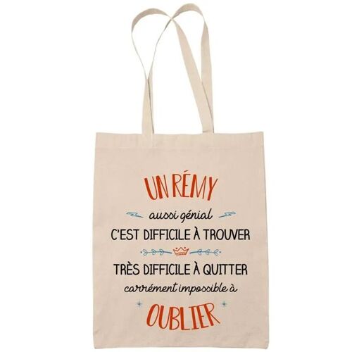 Tote Bag Un Rémy Aussi Génial Sac Cabas Coton Fairtrade Réutilisable pour Courses, Travail ou Transport ¿ Cadeau Original Famille