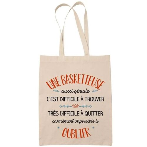 Tote Bag Une Basketteuse Aussi Géniale Sac Cabas Coton Fairtrade Réutilisable pour Courses, Travail ou Transport ¿ Cadeau Original