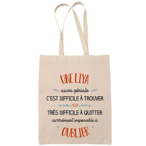Tote Bag Une Liya Aussi Géniale Sac Cabas Coton Fairtrade Réutilisable pour Courses, Travail ou Transport ¿ Cadeau Original Famille