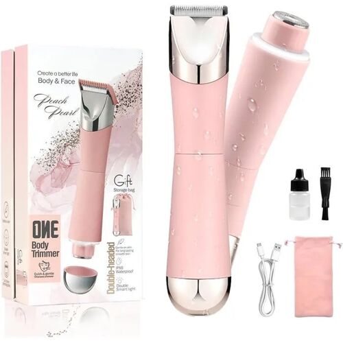 Tondeuse Bikini & Épilateur Facial 2-En-1 Femme - Rasoir Étanche Ipx7 Rechargeable Pour Visage, Corps & Jambes.